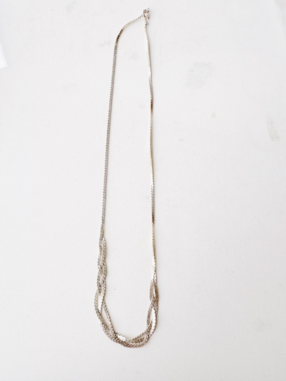 Vintage 925 Sterling Silver V Shape Chevron Herringbone Chain Necklace 16" 6.2g